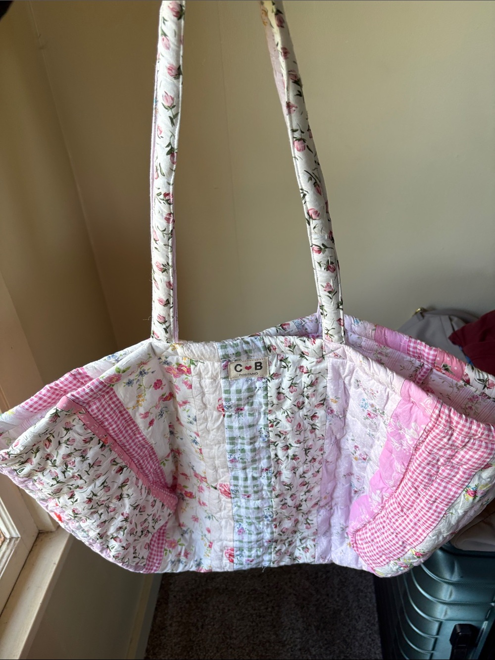 C·B Pink Floral Quilted Patchwork Tote